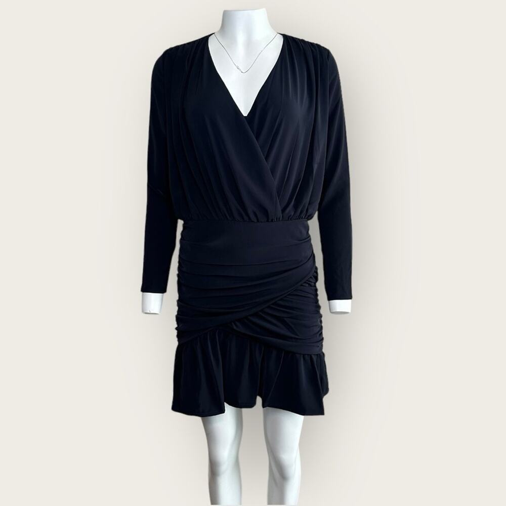 NWT | Krisa | Surplice Long Sleeve Mini Dress | Navy | Medium